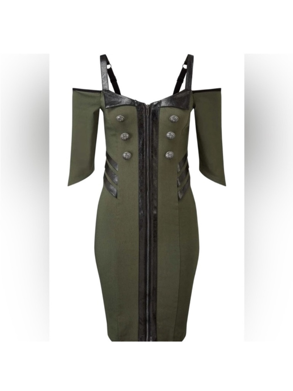 Killstar, Miss Stardust Midi Dress, Color Green Size XL